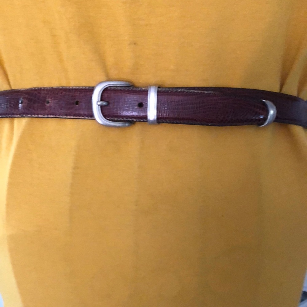 Perry Ellis brown portfolio full grain cowhide belt lined on glove leather